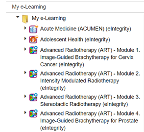 Available 'My e-Learning' programmes